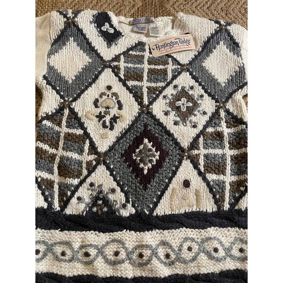 Vtg. Dead Stock Huntington Ridge Hand Knitted Sweater Size Small - Picture 3 of 7